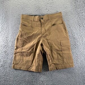 Orvis Shorts Men 32 Brown Nylon Cargo Windbreaker Hiking Gorpcore Travel Stretch